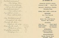  Funeral program for Charles Griffin Speed, older brother to Bulah Speed.